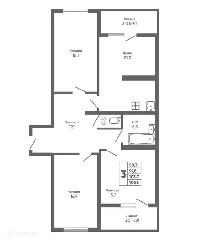 Продаётся 3-к квартира, 104 м - Фото 0