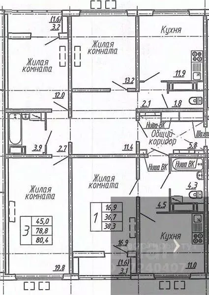 3-к кв. Воронежская область, Воронеж ул. Шишкова, 140Б/6 (80.5 м) - Фото 0