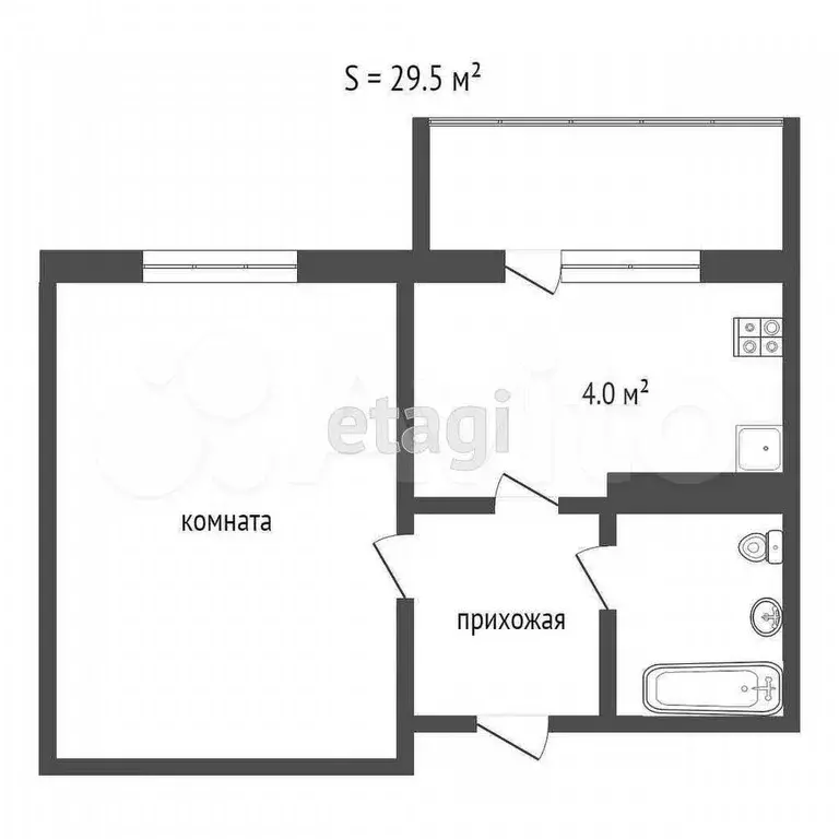 1-к. квартира, 37 м, 9/9 эт. - Фото 0