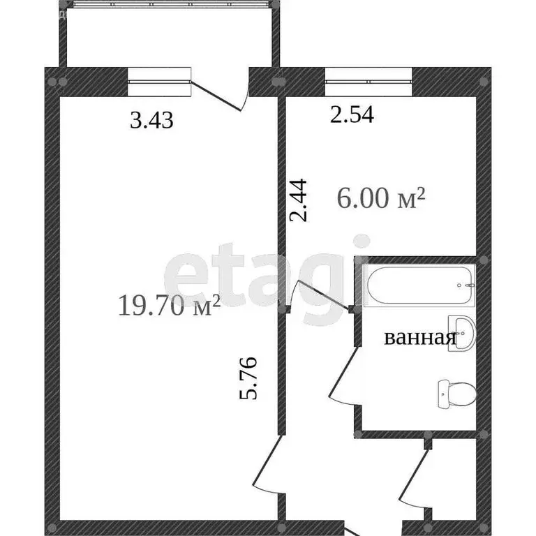 1-комнатная квартира: Тобольск, 8-й микрорайон, 25 (30 м) - Фото 0