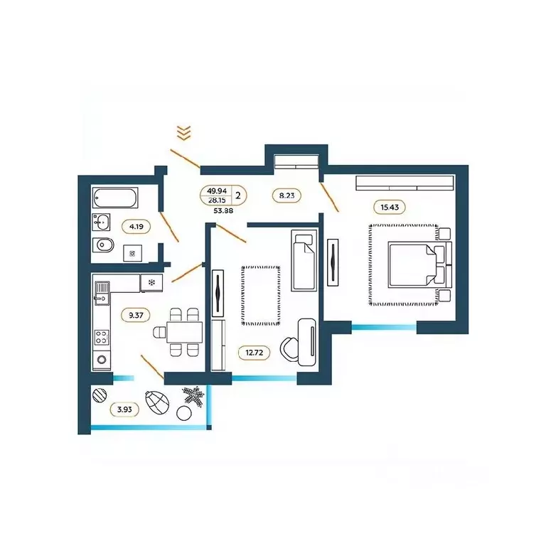 2-к кв. Ростовская область, Батайск ул. Родная, 1 (55.1 м) - Фото 1