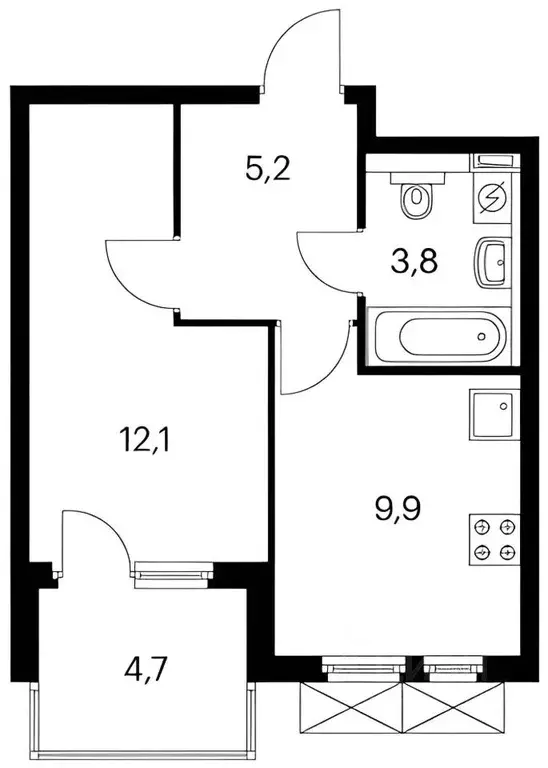 1-к кв. Краснодарский край, Новороссийск ул. Григорьева, 12к1 (33.0 м) - Фото 1