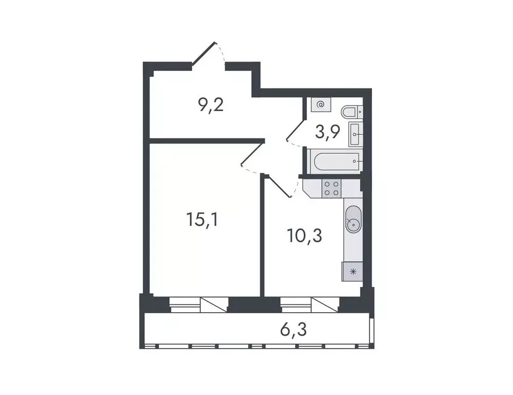 1-комнатная квартира: Киров, Чистопрудненская улица, 13 (44.8 м) - Фото 0
