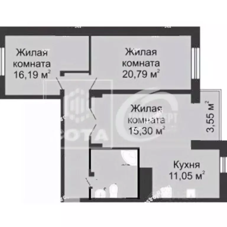 3-к кв. Воронежская область, Воронеж ул. 45-й Стрелковой Дивизии, ... - Фото 1