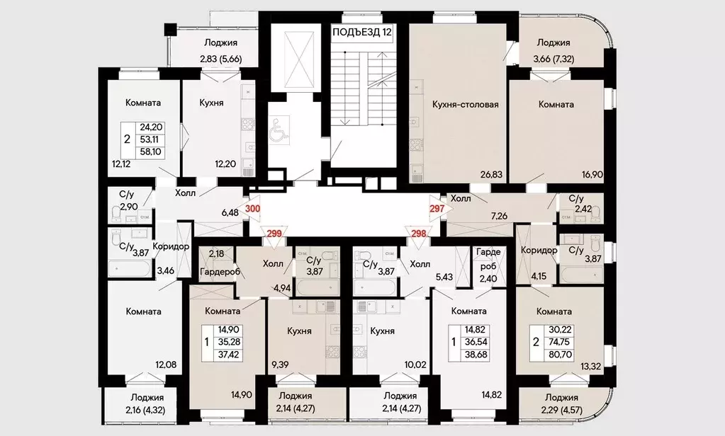 1-к кв. Ростовская область, Ростов-на-Дону Ривьера жилой квартал,  ... - Фото 2