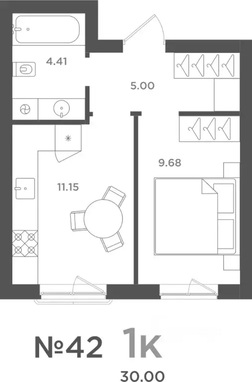 Студия Калининградская область, Гурьевский муниципальный округ, пос. ... - Фото 1