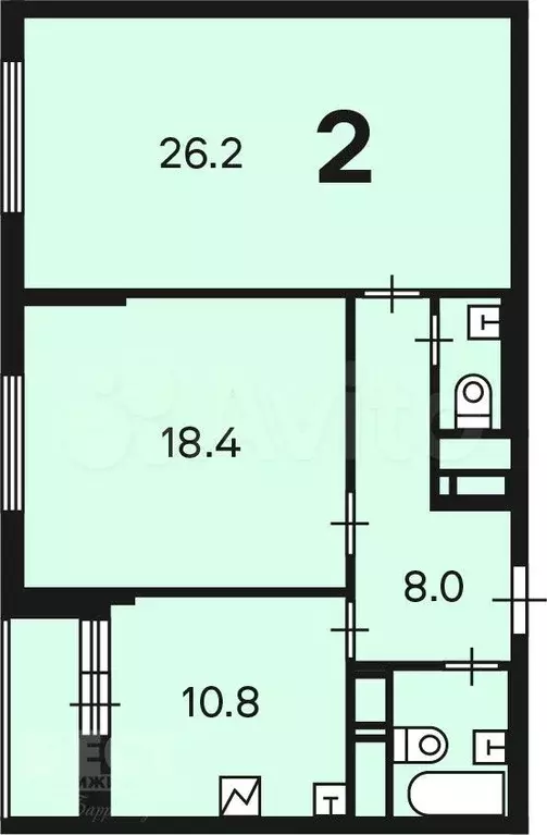 Аукцион: 2-к. квартира, 68,5 м, 23/24 эт. - Фото 1