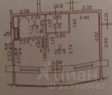 Студия Санкт-Петербург пос. Парголово, ул. Федора Абрамова, 4 (27.6 м) - Фото 1