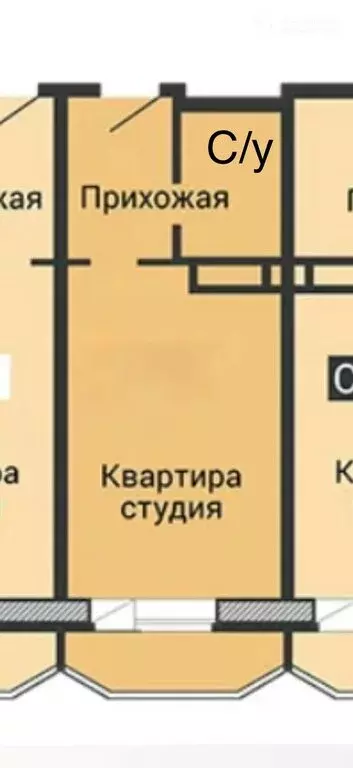 Квартира-студия: Семилуки, Курская улица, 46 (28.1 м) - Фото 1