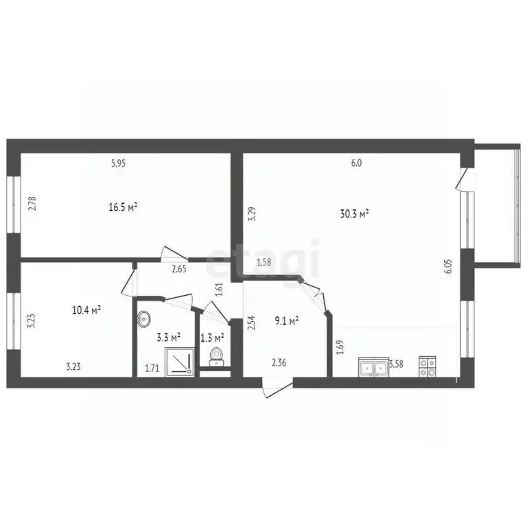 3-к кв. Ямало-Ненецкий АО, Новый Уренгой Советский мкр, 2к2 (70.9 м) - Фото 1