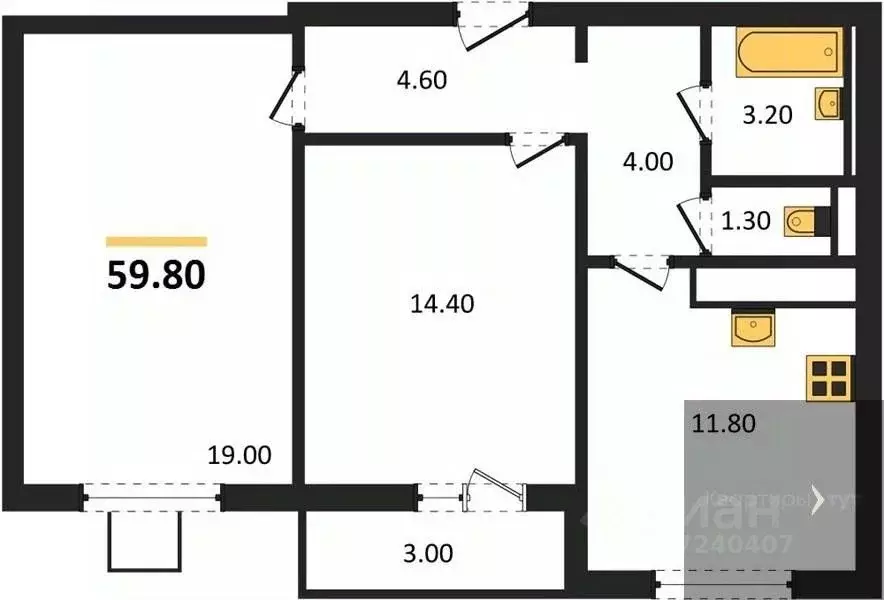 2-к кв. Воронежская область, Воронеж ул. Загоровского, 5/4 (59.8 м) - Фото 0
