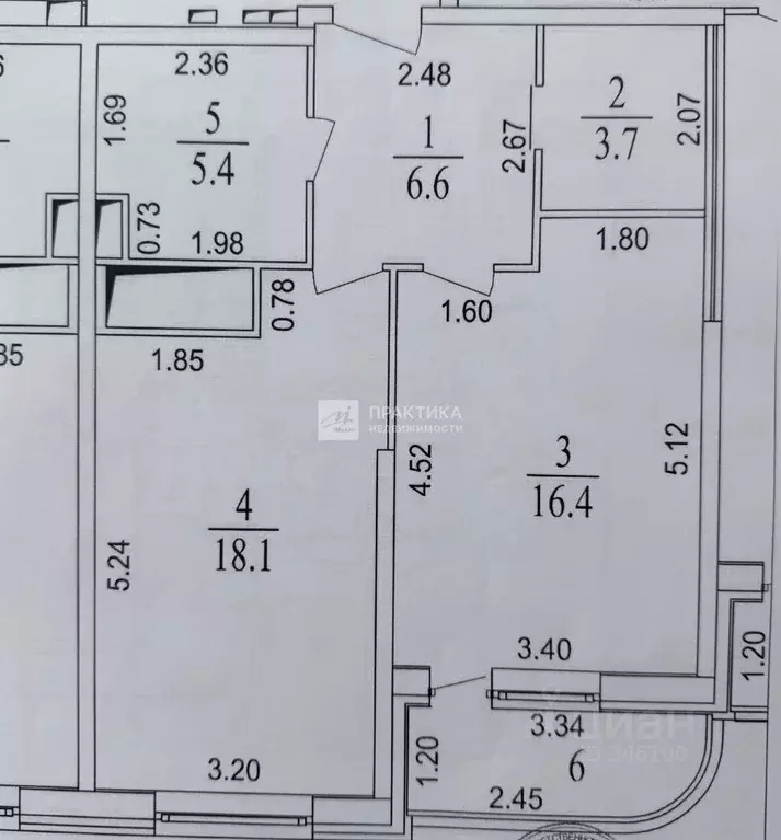 1-к кв. Московская область, Балашиха ул. Некрасова, 11А (50.2 м) - Фото 2