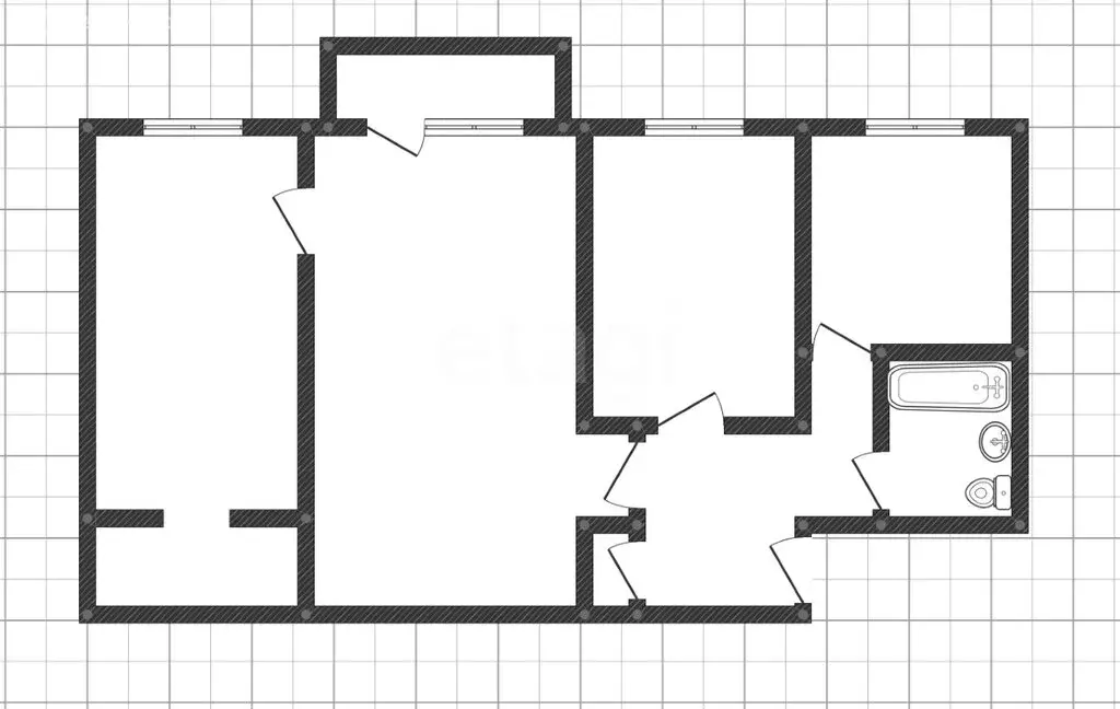 3-комнатная квартира: Ангарск, 182-й квартал, 7 (55 м) - Фото 1