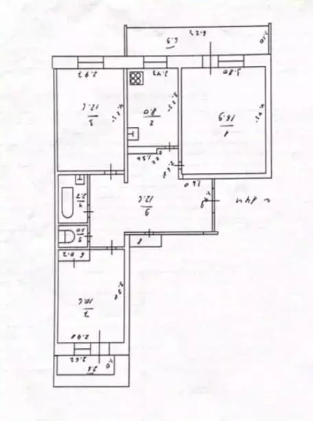 3-к кв. Татарстан, Казань ул. Дубравная, 49 (68.0 м) - Фото 2