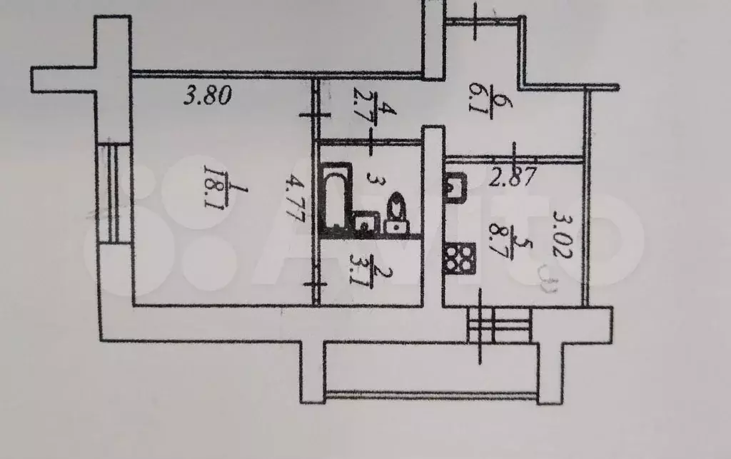 1-к. квартира, 42,8 м, 6/10 эт. - Фото 0