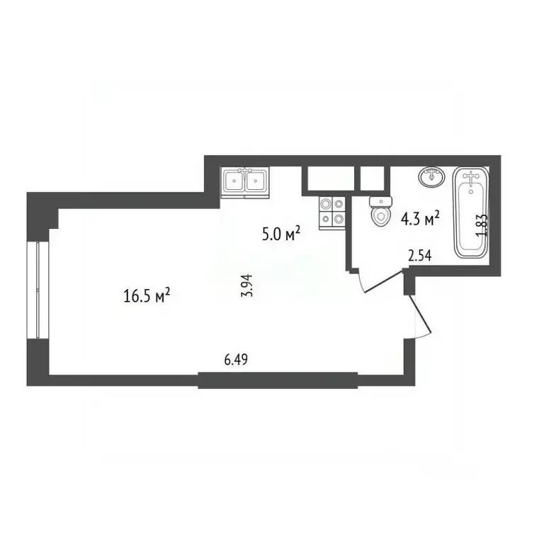 Студия Москва просп. Генерала Дорохова, 49 (25.8 м) - Фото 2
