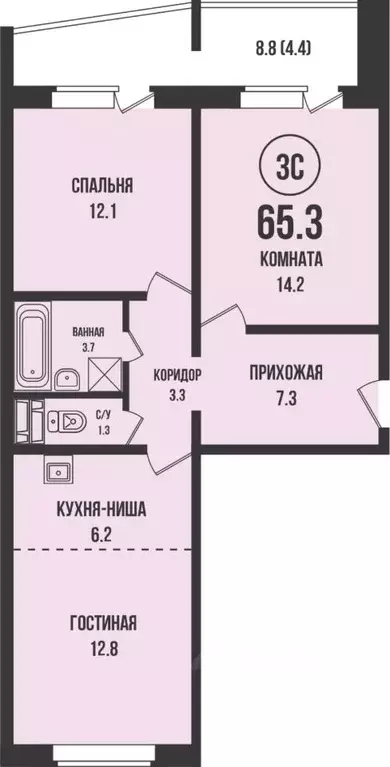 2-к кв. Новосибирская область, Новосибирск ул. Имени генерал-майора ... - Фото 0