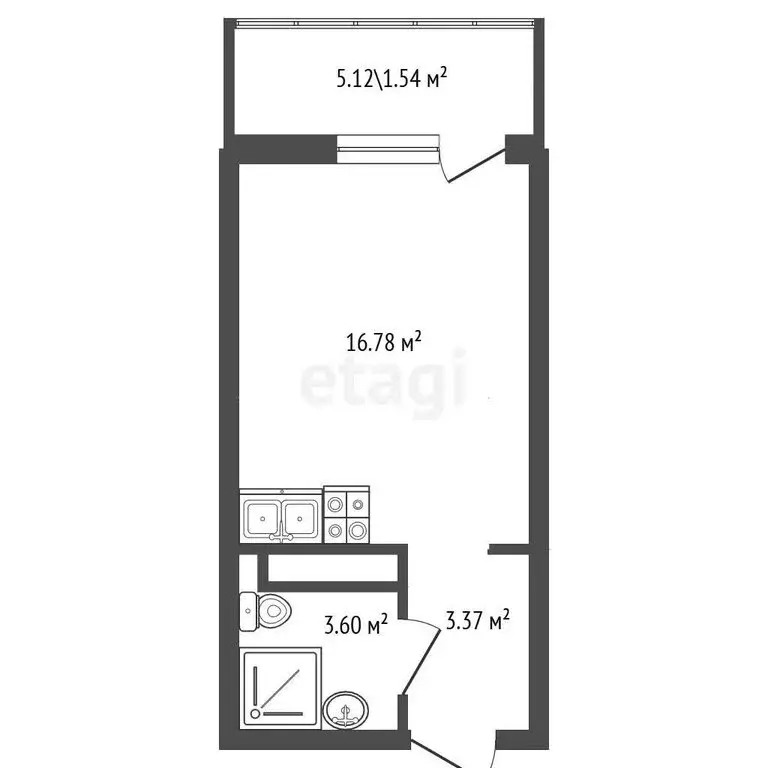 Квартира-студия: посёлок Шушары, Новгородский проспект, 2к3 (25 м) - Фото 0