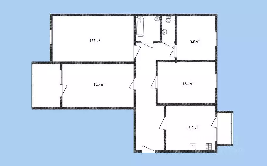 4-к кв. Карачаево-Черкесия, Черкесск Октябрьская ул., 311А (83.6 м) - Фото 1