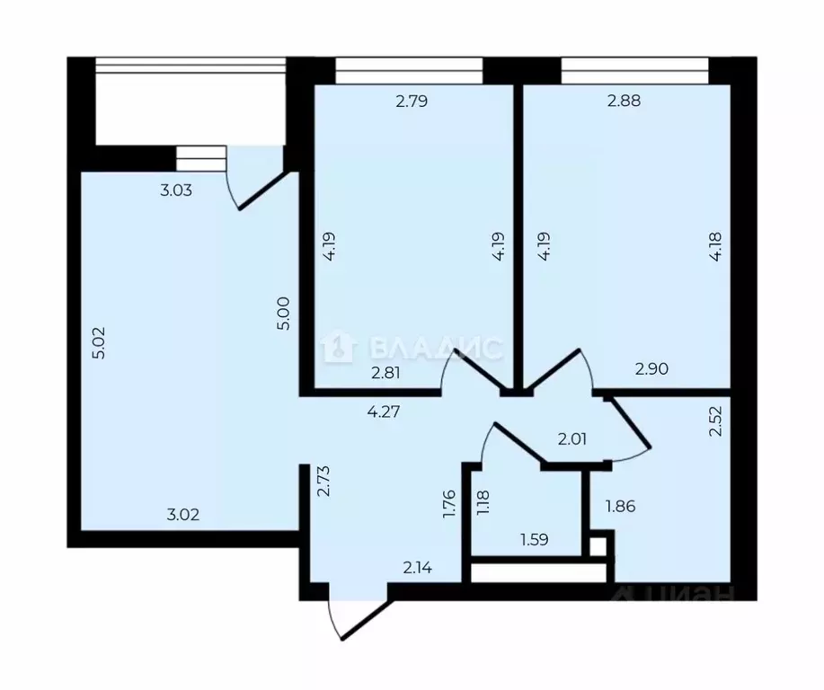 2-к кв. Ленинградская область, Всеволожский район, пос. Бугры ул. ... - Фото 2