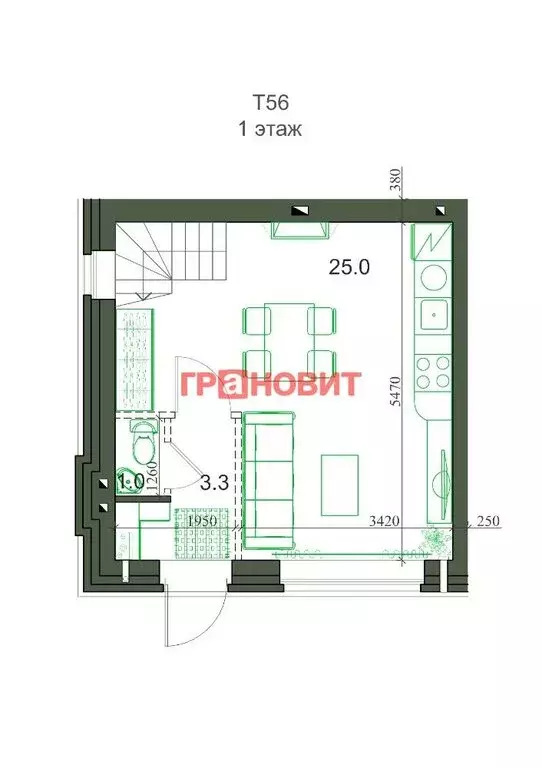 дом в посёлок садовый, микрорайон берёзки-3, 5 (54.1 м) - Фото 0