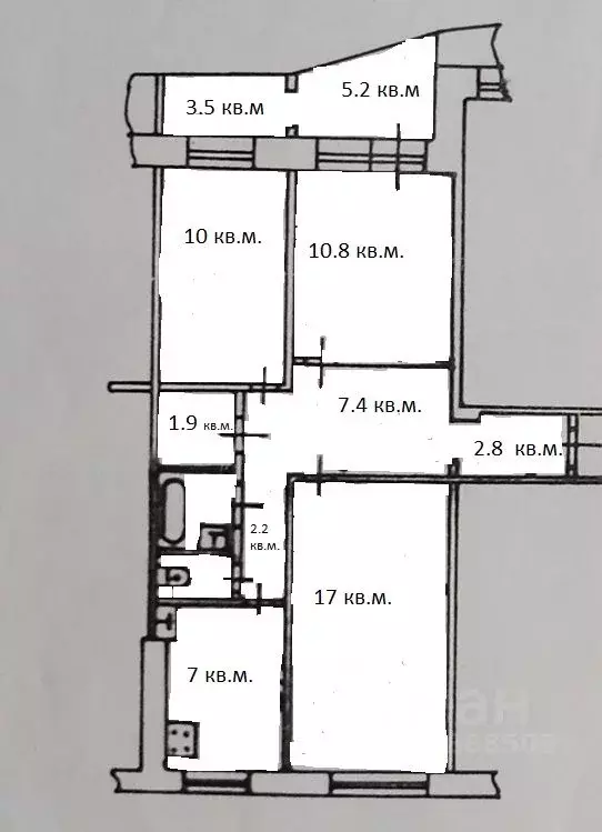 3-к кв. Московская область, Балашиха Заречная ул., 18 (63.0 м) - Фото 0