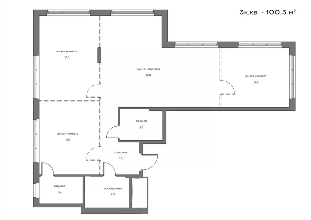 3-к кв. Пензенская область, Пенза Велларт Сити жилой комплекс (100.3 ... - Фото 1