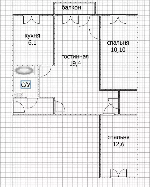 3-к кв. Оренбургская область, Оренбург ул. Шевченко, 12 (55.0 м) - Фото 1