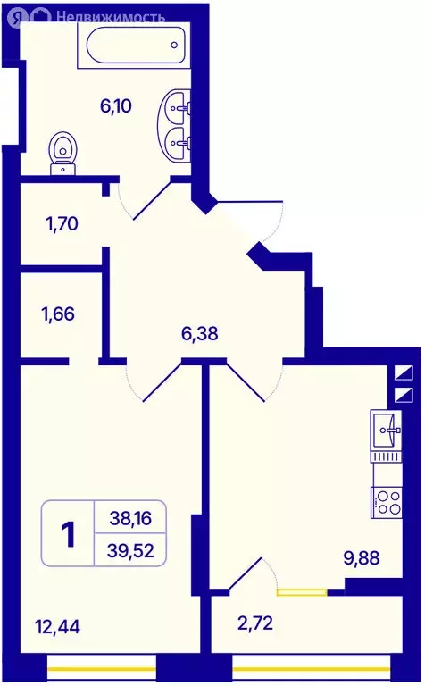 1-комнатная квартира: Новосибирск, Кировский район, Северо-Чемской ... - Фото 1