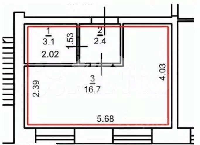 Студия Новосибирская область, Обь Геодезическая ул., 7Б (22.2 м) - Фото 2