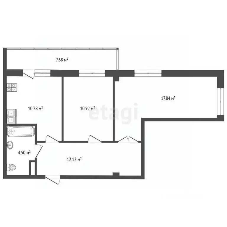 2-к кв. Саха (Якутия), Якутск ул. Можайского, 15/5 (57.6 м) - Фото 2