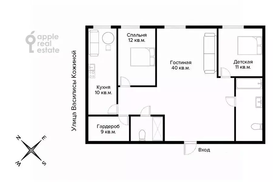 3-к кв. Москва ул. Василисы Кожиной, 13 (97.8 м) - Фото 2
