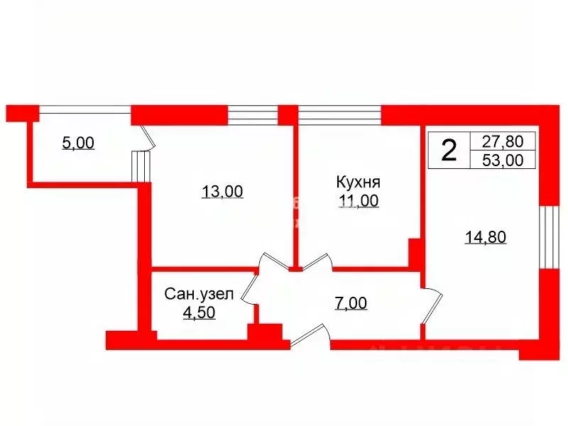 2-к кв. Ленинградская область, Всеволожский район, Бугровское ... - Фото 2