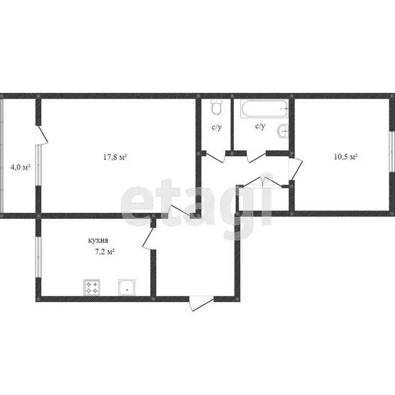 2-комнатная квартира: Ишим, улица Шаронова, 32 (51.2 м) - Фото 1