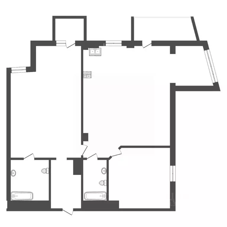 2-к кв. Крым, Ялта муниципальный округ, Виноградное пгт ул. Красина, ... - Фото 1