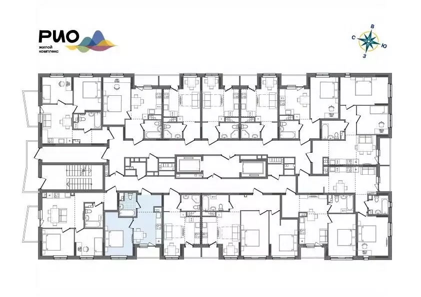 1-к кв. Удмуртия, Ижевск Воткинский жилрайон, Рио жилой комплекс, 2 ... - Фото 2