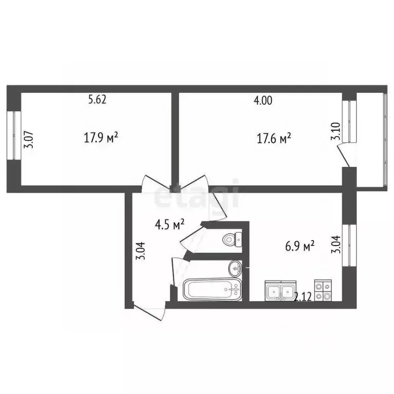 2-к кв. Калужская область, Малоярославец ул. Гагарина, 5 (44.6 м) - Фото 2
