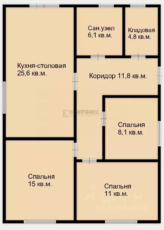 Дом в Краснодарский край, Северский район, Черноморское городское ... - Фото 2
