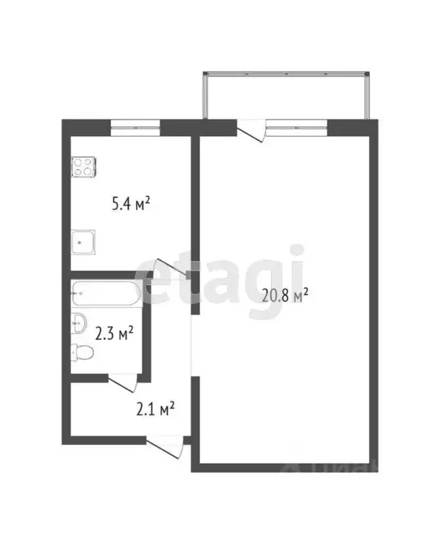 1-к кв. Москва ул. Цюрупы, 24К2 (34.0 м) - Фото 1