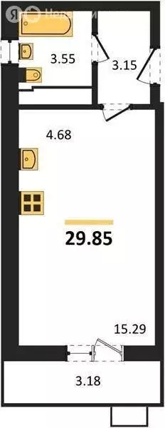 Квартира-студия: Пенза, улица Баталина, 31 (29.85 м) - Фото 1