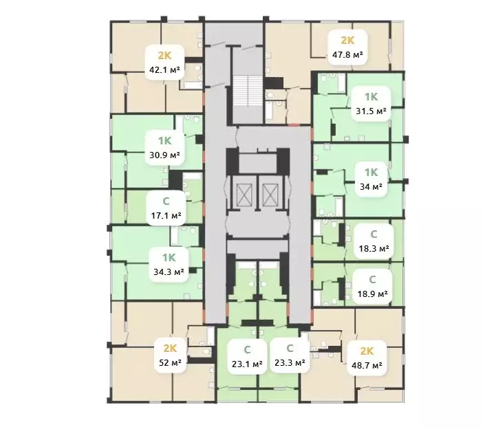 1-к кв. Нижегородская область, Нижний Новгород 52-й Автозавода кв-л,  ... - Фото 2