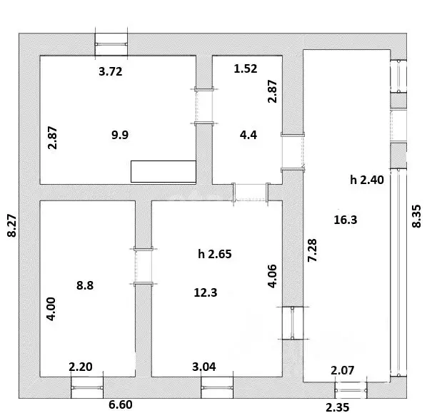 Дом в Крым, Советский район, с. Пушкино ул. Первомайская (52 м) - Фото 2
