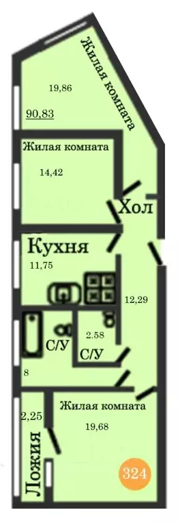 3-к кв. калининградская область, калининград ул. генерал-фельдмаршала . - Фото 0