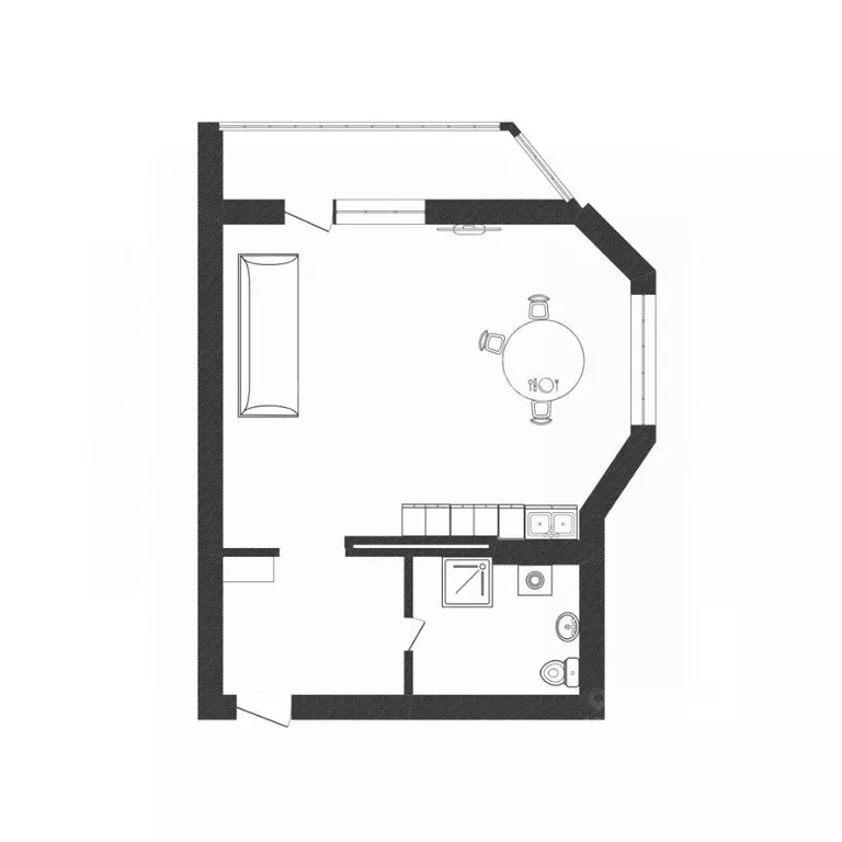 Студия Липецкая область, Липецк ул. Валентина Скороходова, 23 (33.2 м) - Фото 2