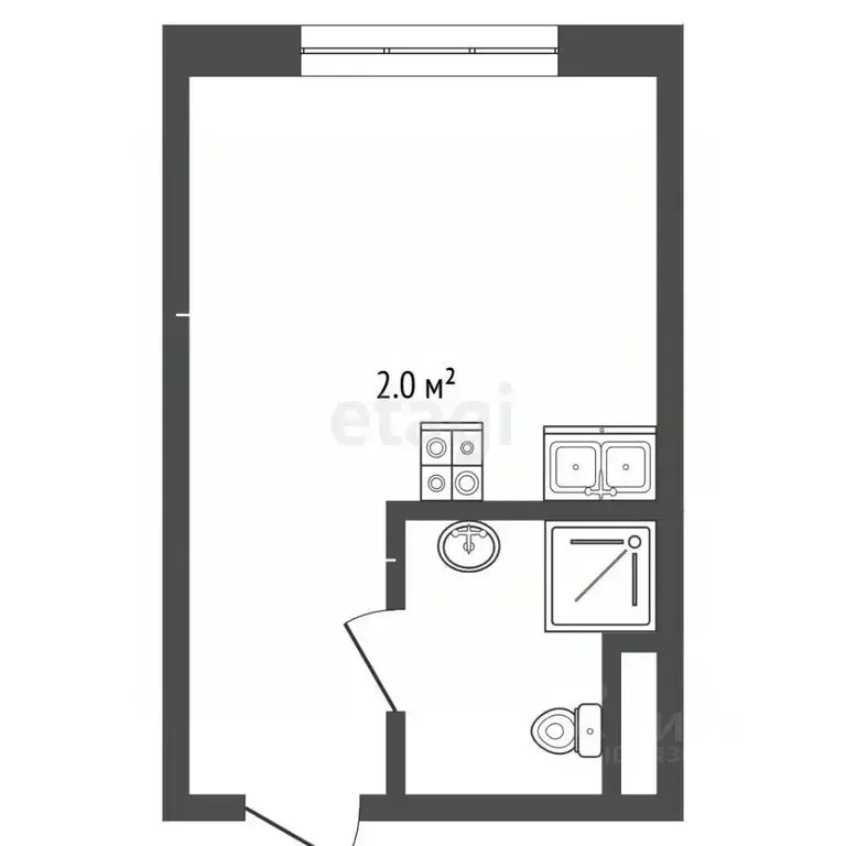 Студия Алтайский край, Барнаул ул. 40 лет Октября, 29А (18.7 м) - Фото 2