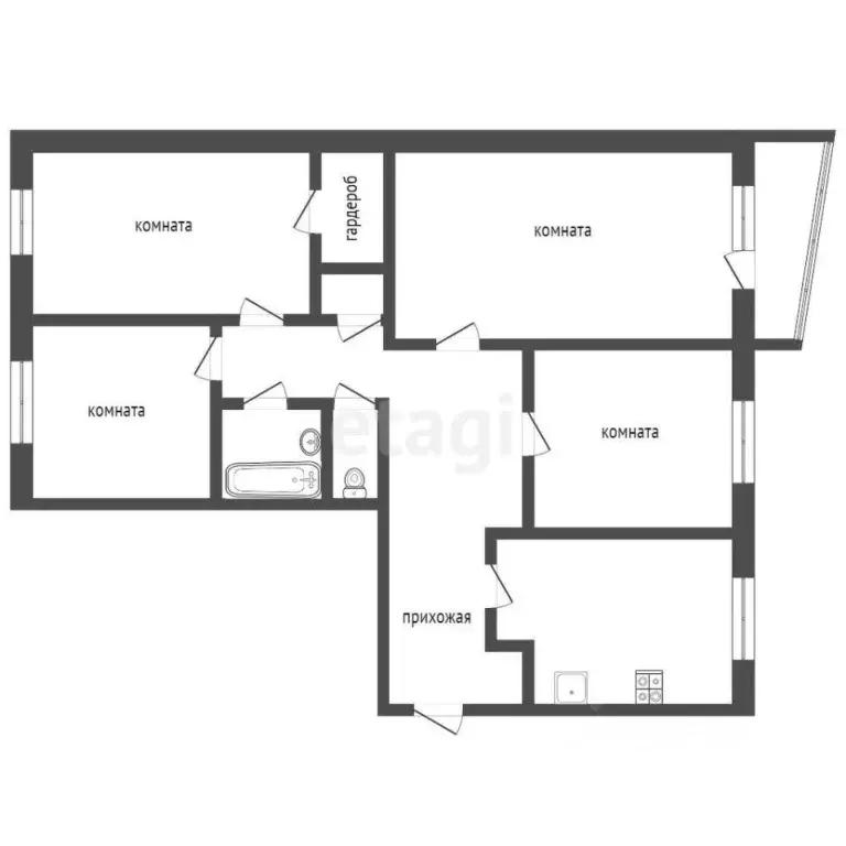 4-к кв. Ханты-Мансийский АО, Сургут ул. Бажова, 17 (86.2 м) - Фото 0