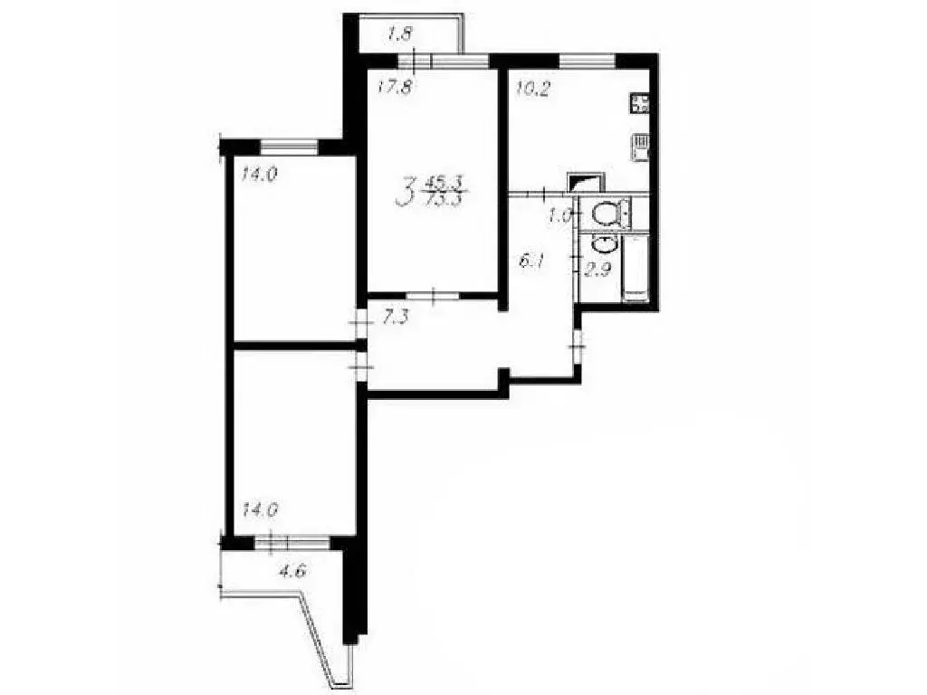 Продается 3-комнатная квартира - Фото 1