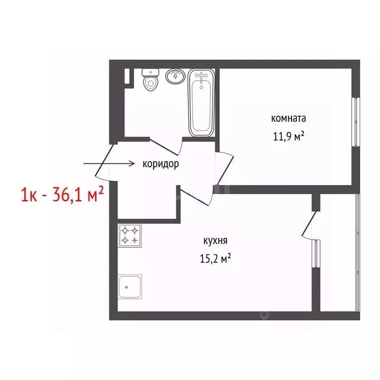 1-к кв. Свердловская область, Екатеринбург муниципальное образование, ... - Фото 1