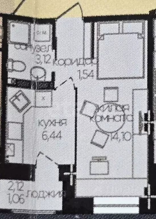 1-к кв. Липецкая область, Липецк ул. Гагарина, 93 (32.97 м) - Фото 2