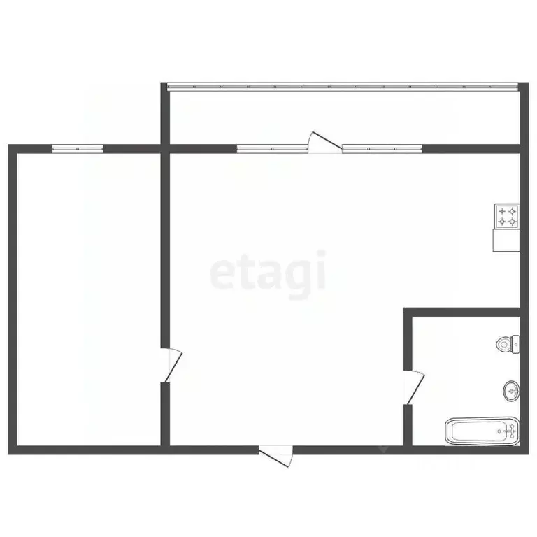 2-к кв. Томская область, Северск ул. Калинина, 68 (47.9 м) - Фото 1